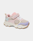 Toddler Girl Athletic Sneakers - White/Pink, image 1 of 6 slides