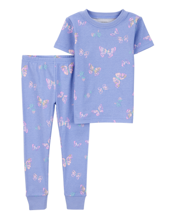 Toddler Girl 2-Piece Butterfly 100% Snug Fit Cotton Pyjamas, 