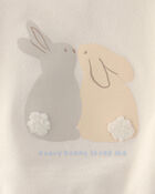 Baby 2-Piece Easter Bunny French Terry Tee & Pant Set - Cream, image 4 of 6 slides
