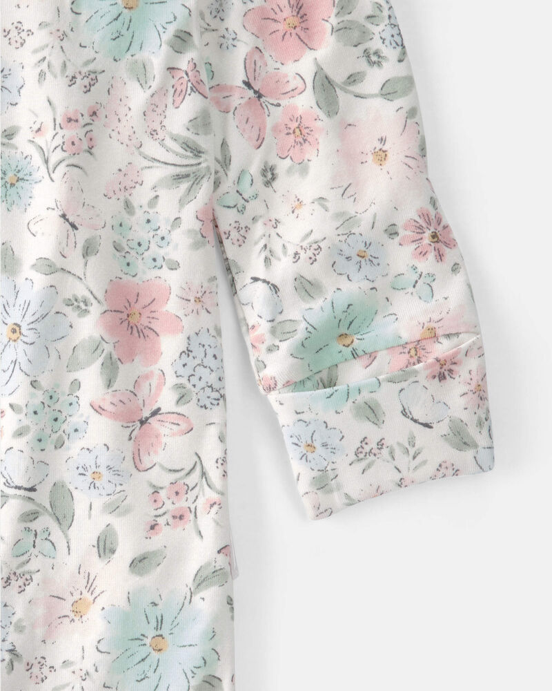 Baby Girl Butterfly Garden 2-Way Zip PurelySoft Sleeper Pyjama, image 2 of 7 slides