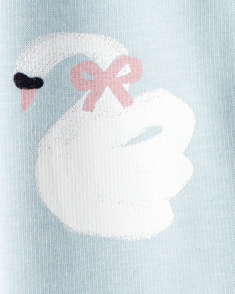 Toddler Girl Swan Pull-On Stretch Cozy Leggings - Blue, image 3 of 4 slides