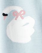 Toddler Girl Swan Pull-On Stretch Cozy Leggings - Blue, image 3 of 4 slides