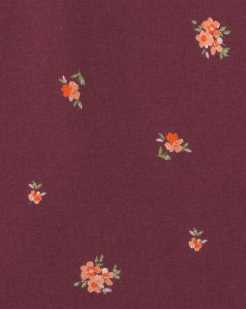 Girls Floral Long-Sleeve Top - Burgundy, 