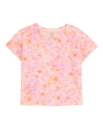 Jeune T-shirt à manches courtes à fleurs - Rose, 