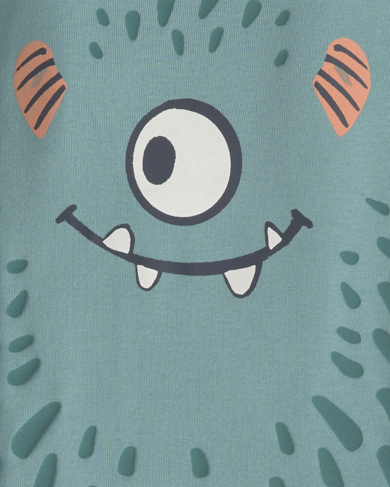 B&eacute;b&eacute; gar&ccedil;on - Pyjama ajust&eacute; 4 pi&egrave;ces en 100 % coton &agrave; motif monstre &ndash; Sarcelle/Cr&egrave;me, image 4 sur 6 diapositives