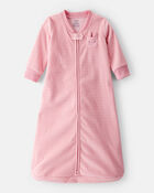 Baby Girl Bunny Striped Long-Sleeve Wearable Blanket, image 1 of 4 slides
