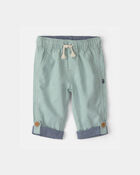 Baby Boy Linen Pants - Green, image 1 of 4 slides