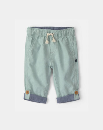 Baby Boy Linen Pants - Green, 