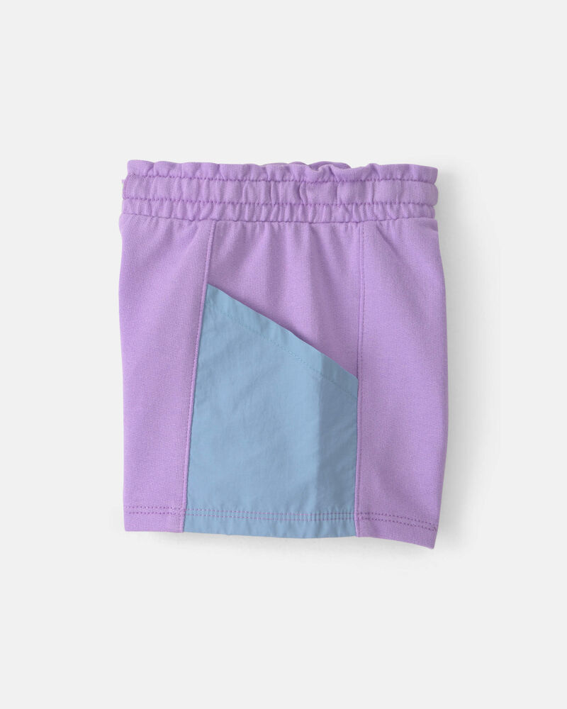 B&eacute;b&eacute; fille - Short en jersey bouclette - Mauve/Bleu, image 2 sur 3 diapositives