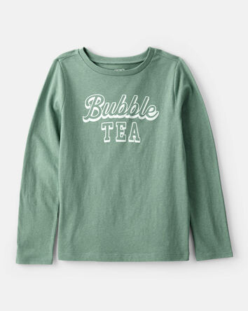 Girls Bubble Tea Long-Sleeve Graphic Tee - Green, 