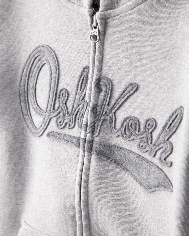 Boys OshKosh Logo Zip Jacket - Grey, image 2 of 4 slides