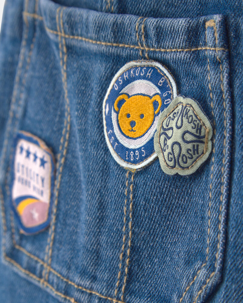 Toddler Girl Denim Overalls - Medium Wash, image 4 of 6 slides