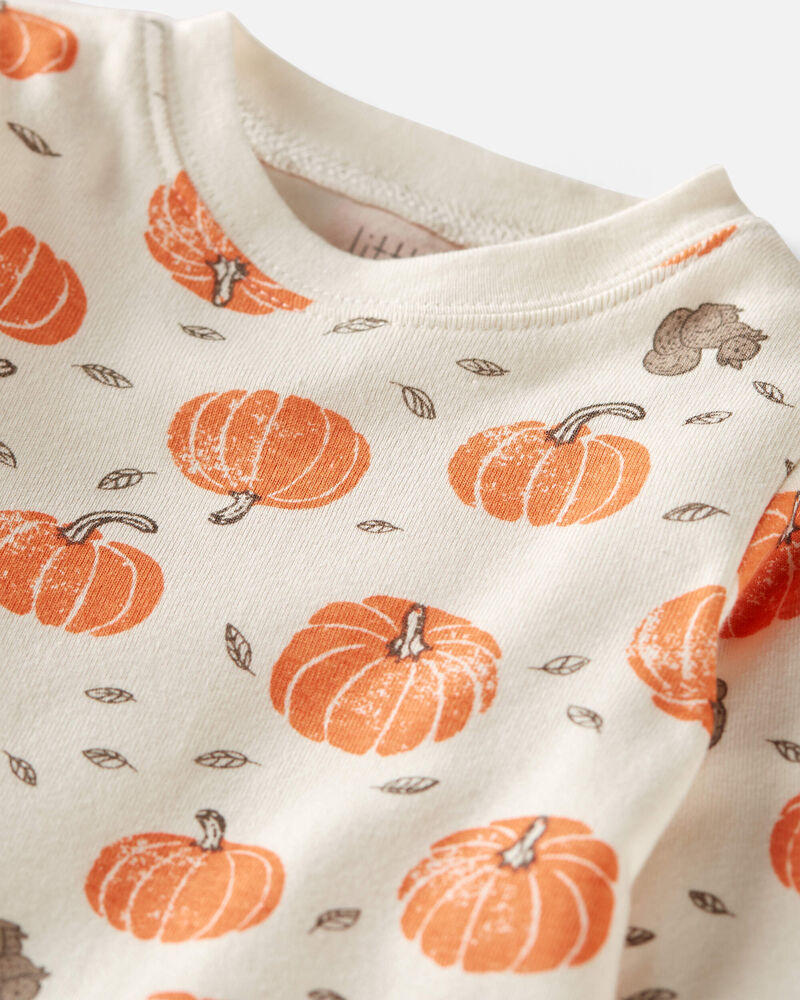 Baby 2-Piece Organic Cotton Pyjamas in Harvest Pumpkins, image 2 of 4 slides