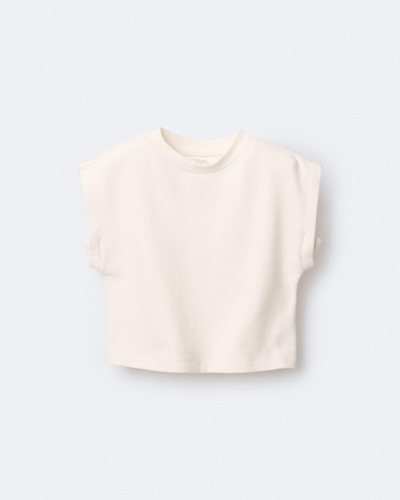 Toddler Girl Dolman-Sleeve Miriam Tee - Cream, image 6 of 7 slides