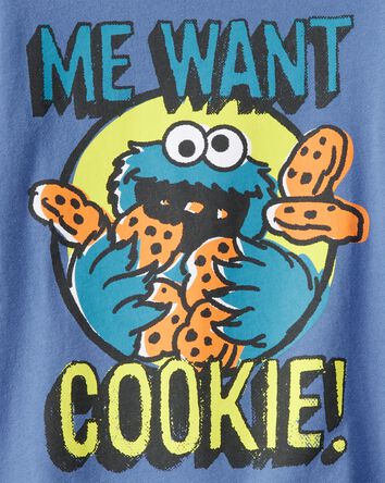 Tout-petit garçon - T-shirt à manches courtes Croque Croque le Monstre de la rue Sésame - Bleu, 