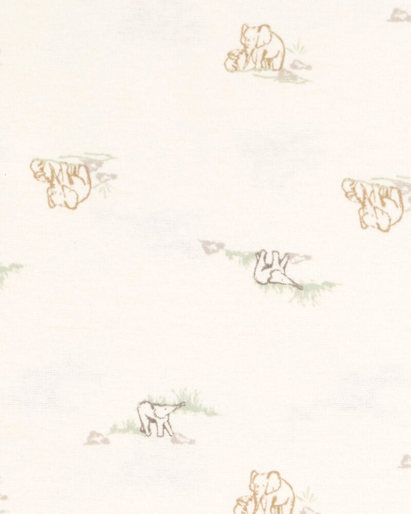 Bébé Emballage de 4 couvertures à emmailloter à motifs d’éléphants, image 2 sur 5 diapositives