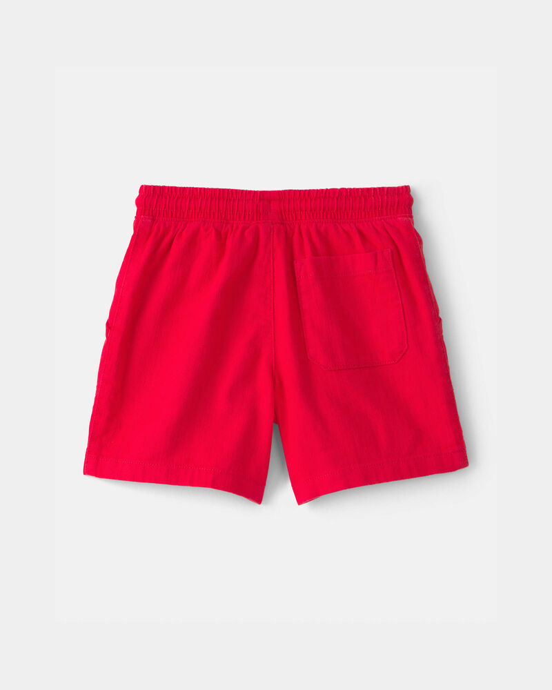 Boys Twill Shorts - Red, image 2 of 4 slides
