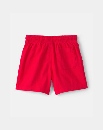 Boys Twill Shorts - Red, 