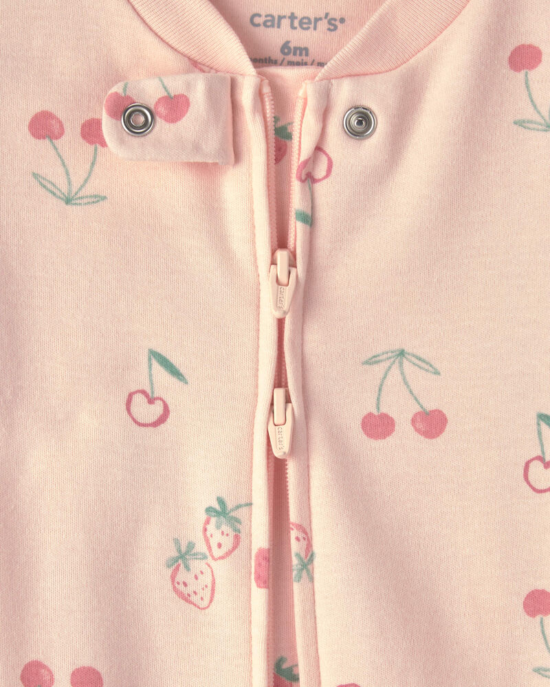 B&eacute;b&eacute; fille - Grenouill&egrave;re ajust&eacute;e &agrave; motif fraise - Rose, image 2 sur 4 diapositives