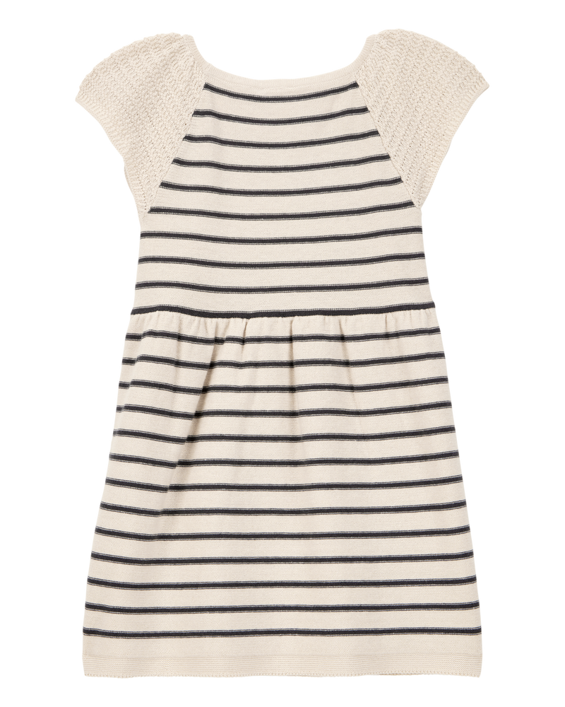 Tout-petit Robe chandail à rayures - Crème, image 2 sur 4 diapositives
