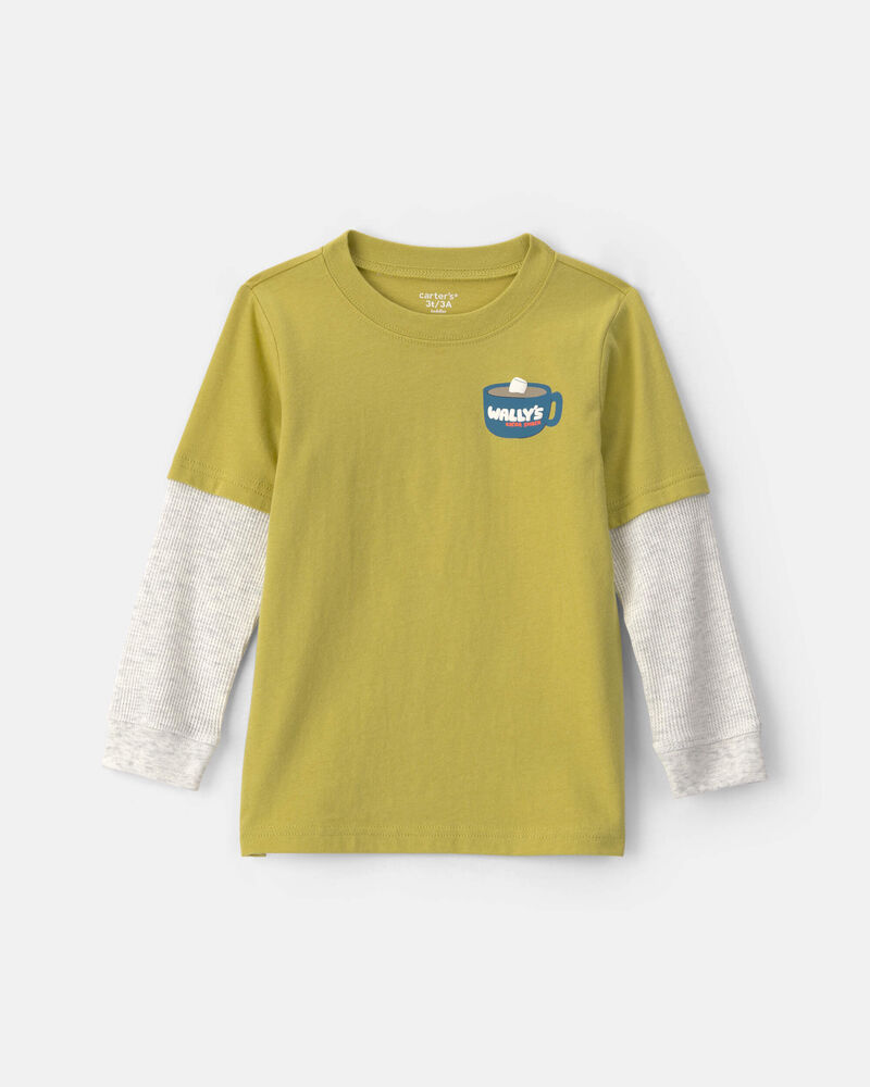Tout-petit gar&ccedil;on &ndash; T-shirt manches longues &agrave; motif morse &ndash; Jaune, image 1 sur 5 diapositives