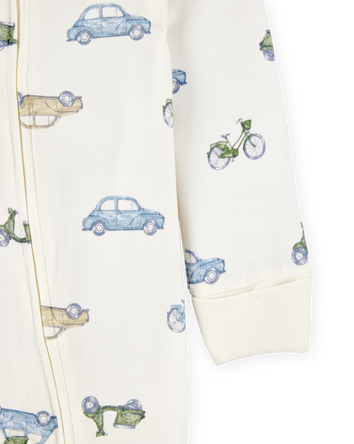 Baby Car Print Zip-Up PurelySoft Sleeper Pyjamas, 