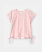 Filles - Haut en tissu froiss&eacute; &agrave; motifs de palmiers - Rose, image 1 sur 2 diapositives