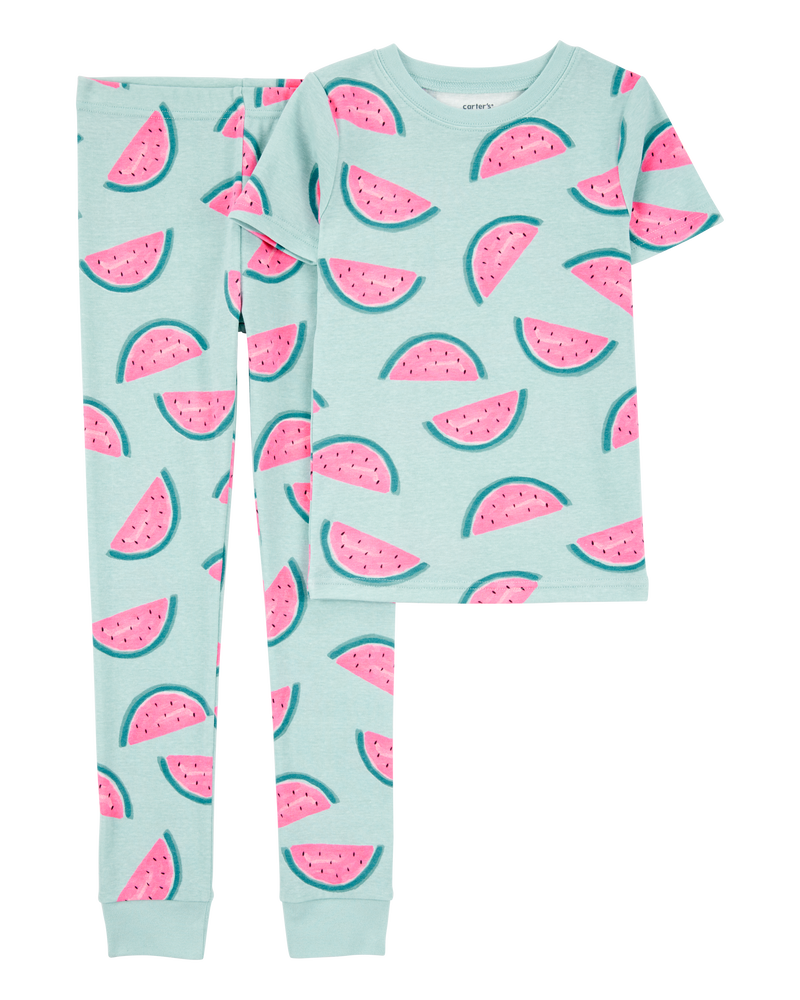 Filles - Pyjama 2 pièces en coton ajusté à melon d’eau, image 1 sur 3 diapositives