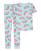 Filles - Pyjama 2 pièces en coton ajusté à melon d’eau, image 1 sur 3 diapositives