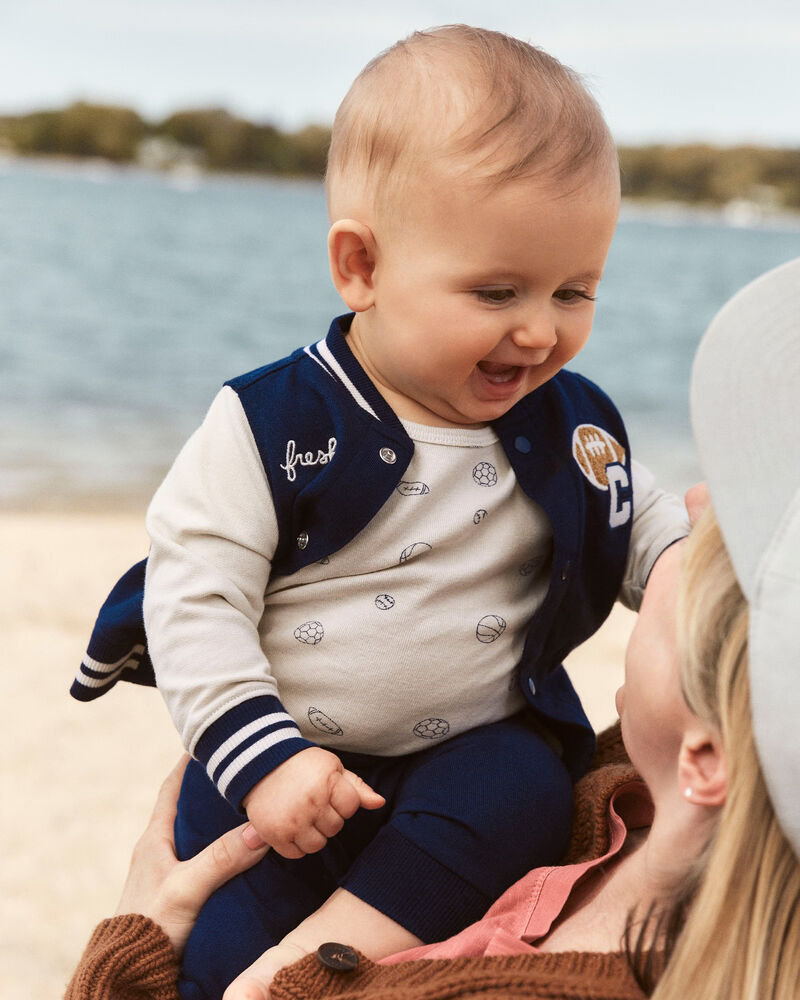 Baby 3-Piece Varsity Little Jacket Set, image 5 of 6 slides