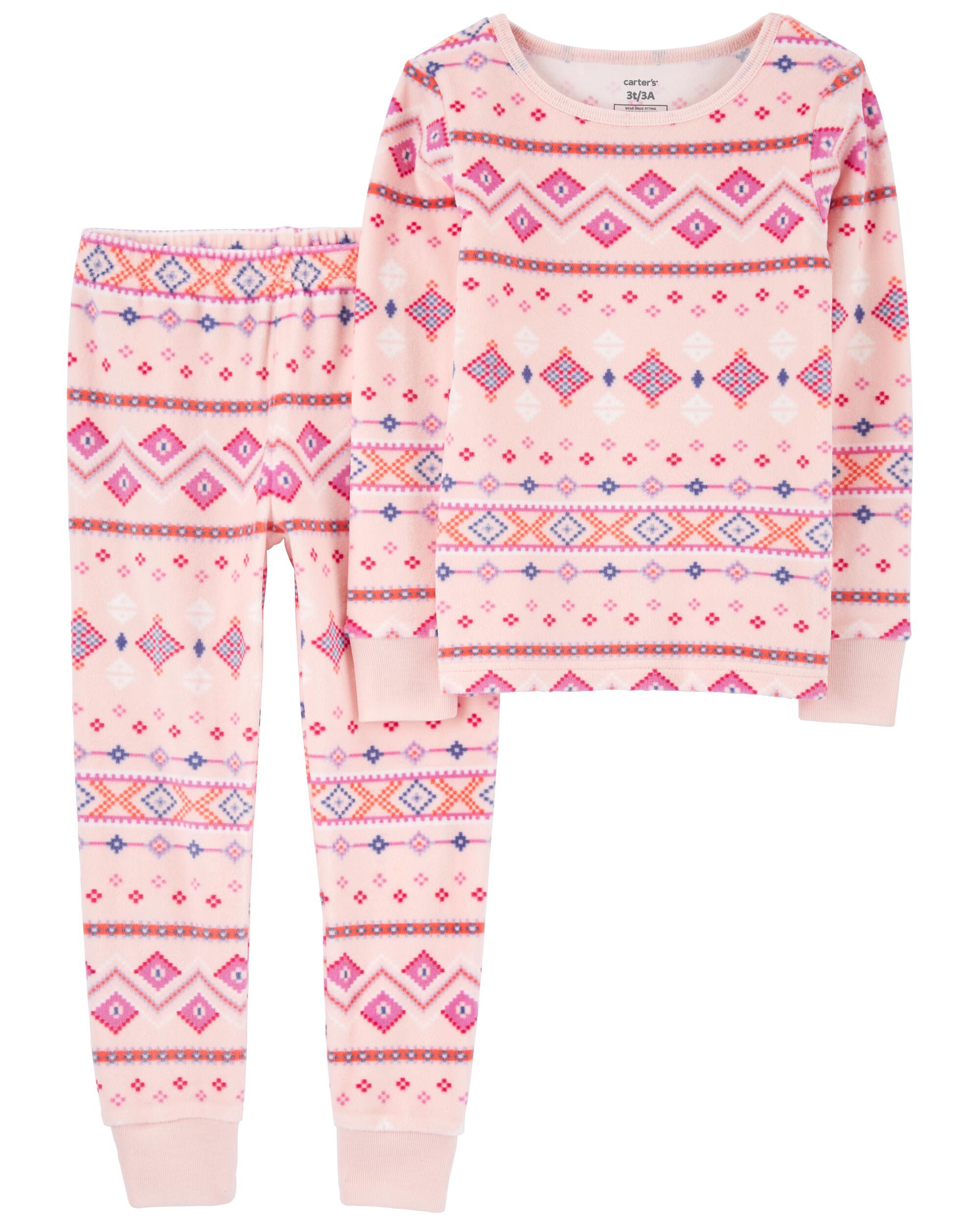 2 Piece Fair Isle Fuzzy Velboa Pyjamas