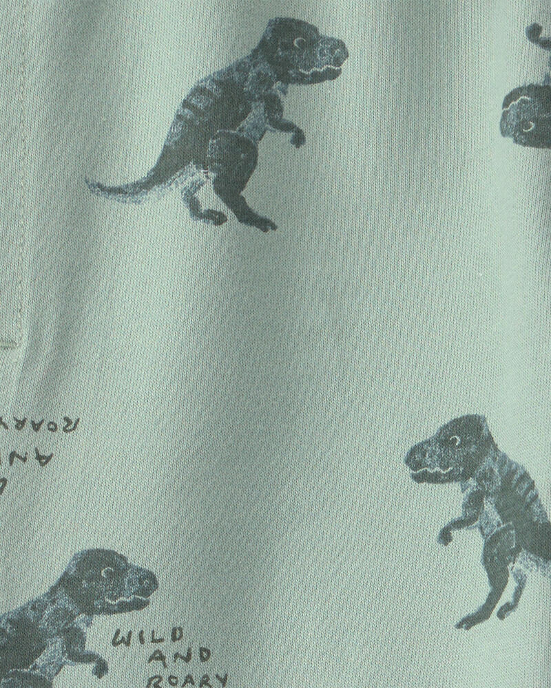 Tout-petit gar&ccedil;on - Pantalon de jogging &agrave; enfiler en jersey bouclette motif dinosaure - Vert, image 3 sur 3 diapositives