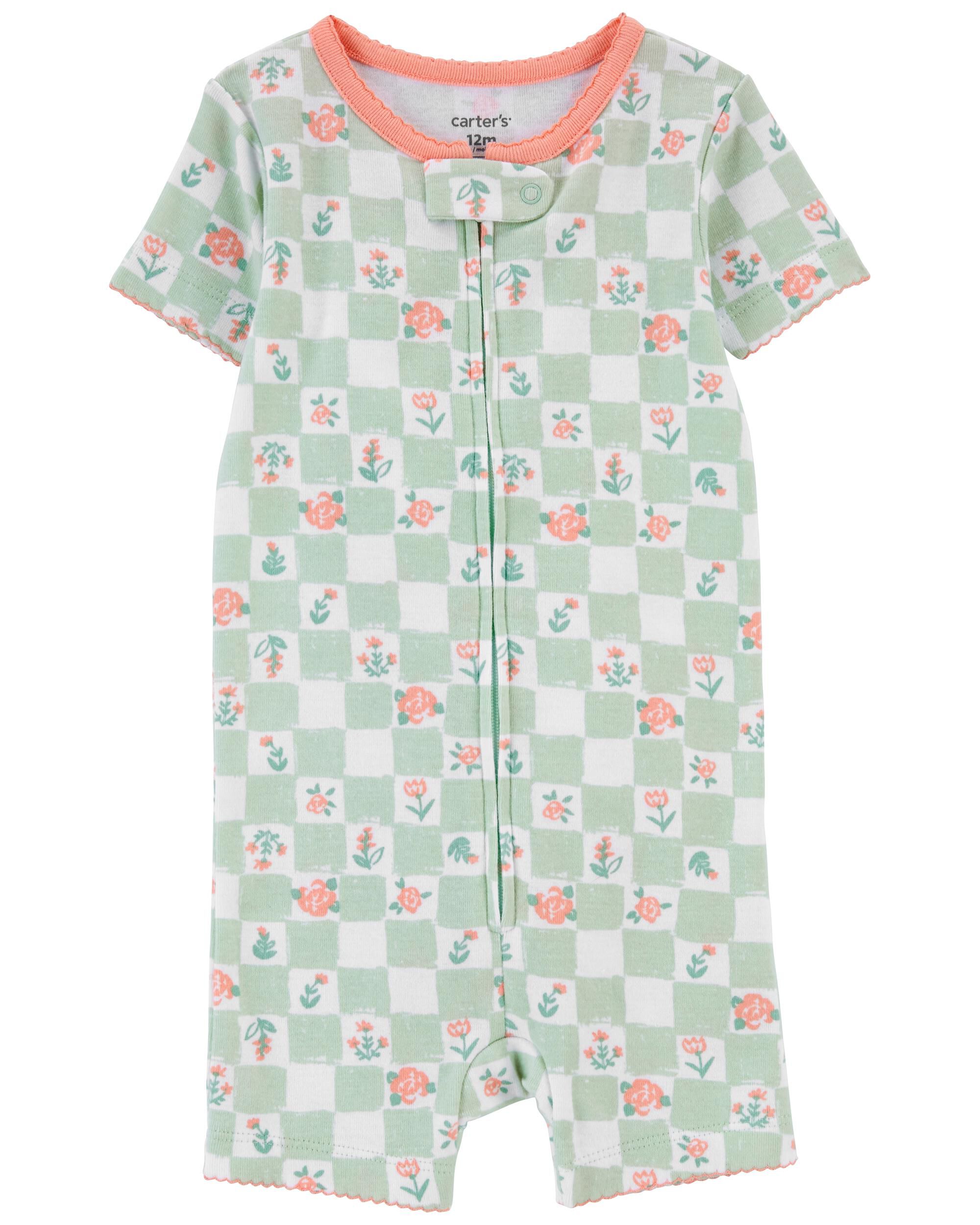 Baby 1 Piece Floral 100 Snug Fit Cotton Romper Pyjamas