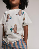 Toddler Dolman Tee in Fishing Tiger Print - Cream, image 3 of 6 slides