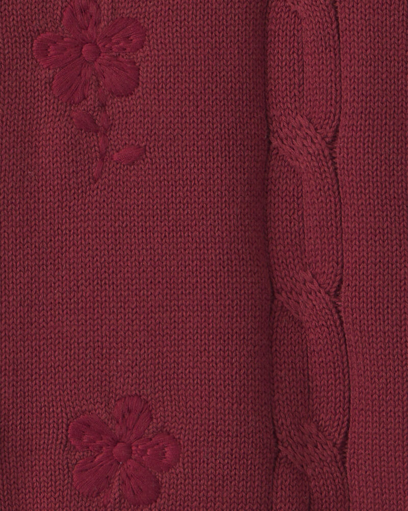 Filles - Cardigan en tricot de coton biologique avec broderie, image 3 sur 3 diapositives