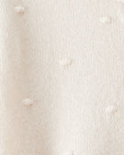 Baby Girl Cotton Long-Sleeve Jumpsuit - White, image 3 of 4 slides