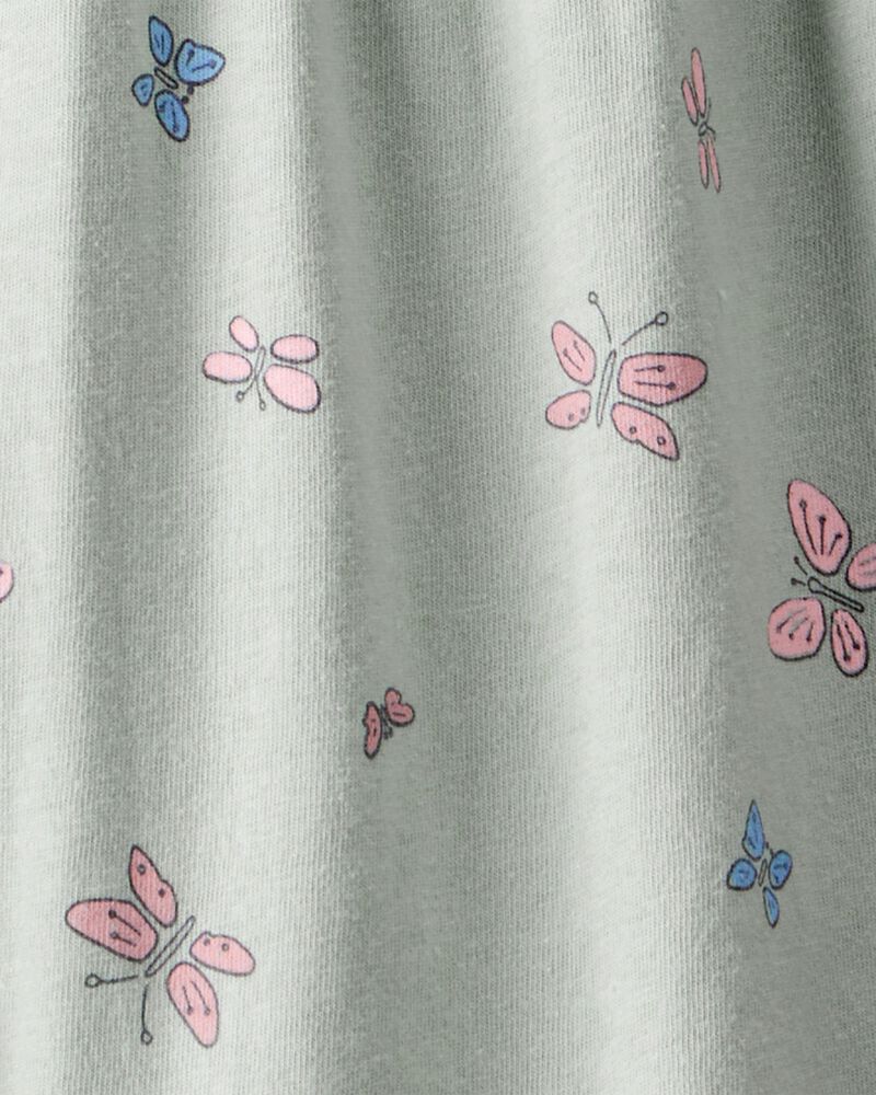 Baby Girl Butterfly Ruffle Cotton Long-Sleeve Jumpsuit - Green, image 2 of 3 slides