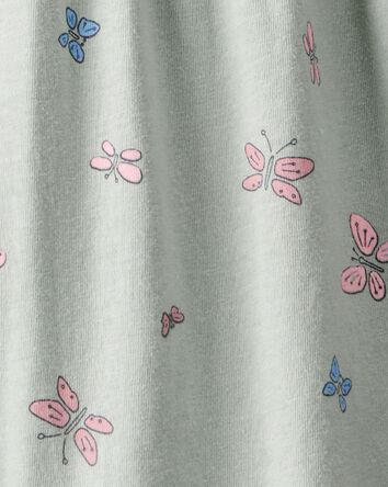 Baby Girl Butterfly Ruffle Cotton Long-Sleeve Jumpsuit - Green, 