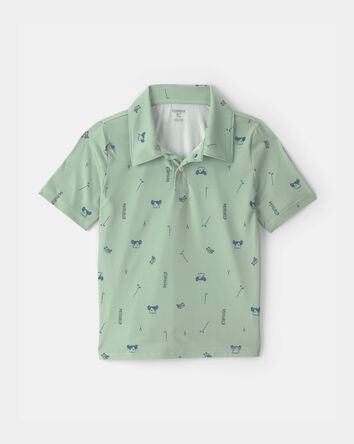 Boys Golf Active Polo Shirt - Green, 