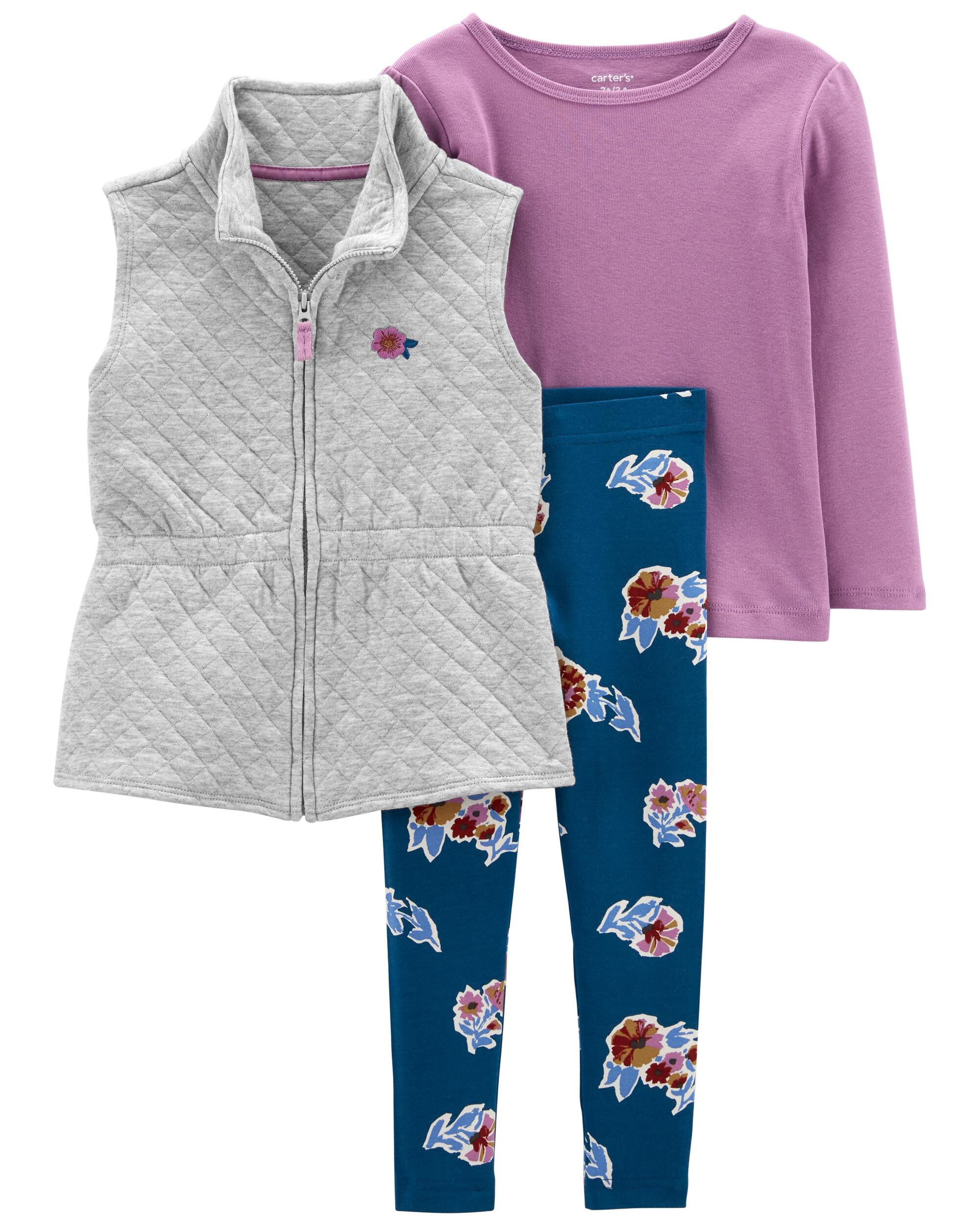 3 Piece Quilted Vest Set