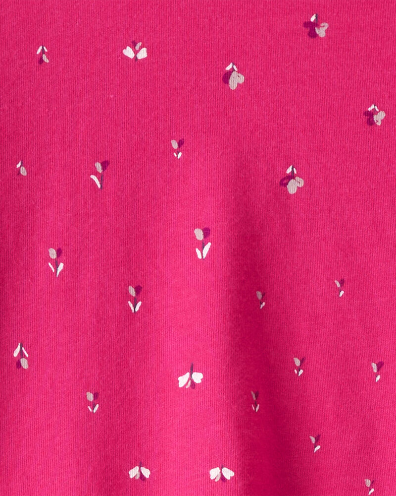Girls Floral Pocket Tee - Pink, image 2 of 3 slides