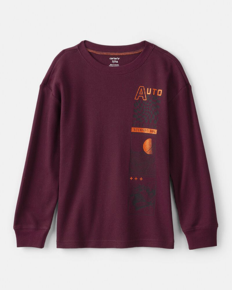 Boys Racing Long-Sleeve Graphic Tee - Red, image 1 of 3 slides