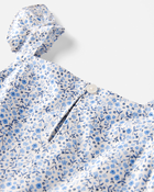 Toddler Organic Cotton Floral-Print Dress in Blue, image 3 of 4 slides
