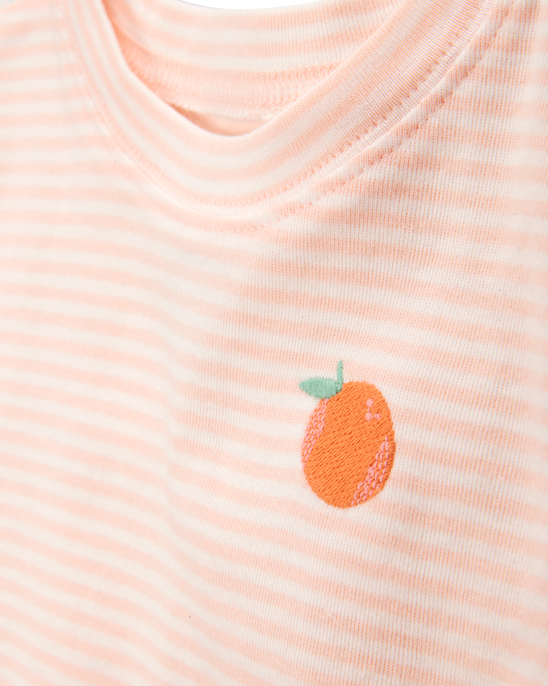 Baby Orange Print Snug Fit Cotton 4-Piece Pyjamas, image 2 of 5 slides