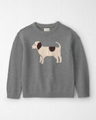 Jeune - Chandail en tricot de coton biologique &agrave; motif chien, image 1 sur 4 diapositives