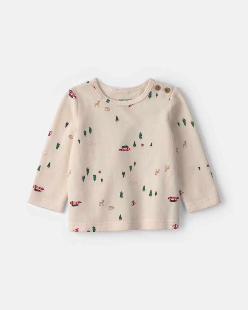 Baby Boy 2-Piece Reindeer Long-Sleeve Sweater Overall Set - Red/Cream, image 3 of 6 slides