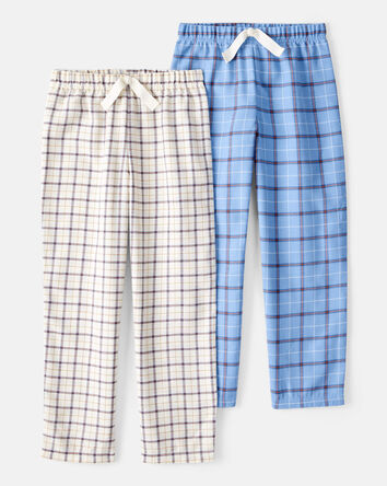 Jeune Emballage de 2 pantalons de pyjama à motif écossais, 