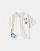B&eacute;b&eacute; gar&ccedil;on - T-shirt &agrave; imprim&eacute; de dinosaures - Blanc, image 1 sur 2 diapositives