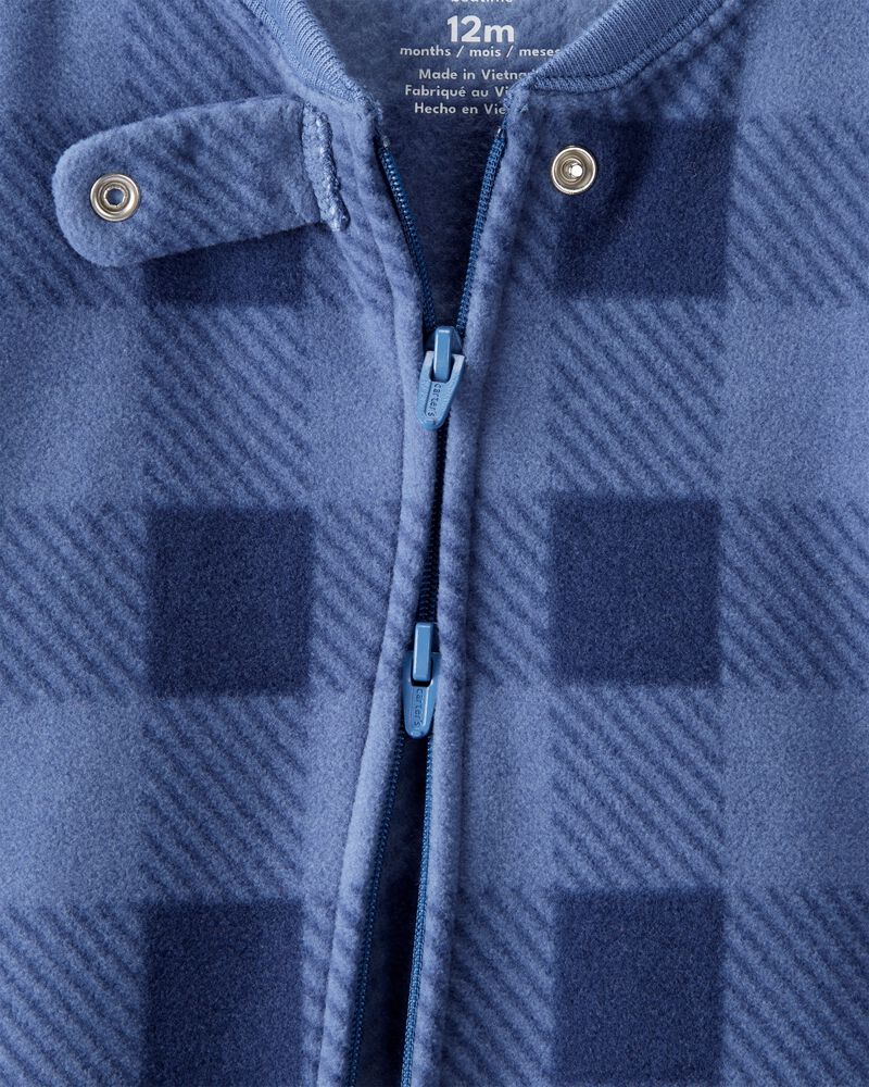 Baby Boy Yeti Plaid Loose Fit 1-Piece Pyjamas, image 2 of 5 slides