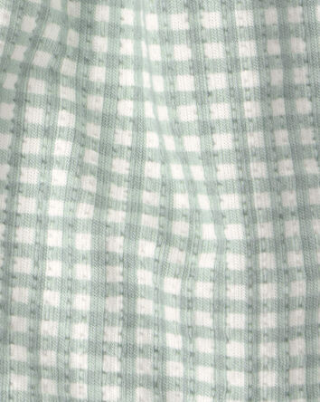 Baby Girl 3-Piece Gingham Top & Short Set - Green, 